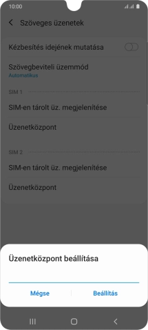 Írd be a +36709996500 számot, és válaszd a Beállítás lehetőséget.