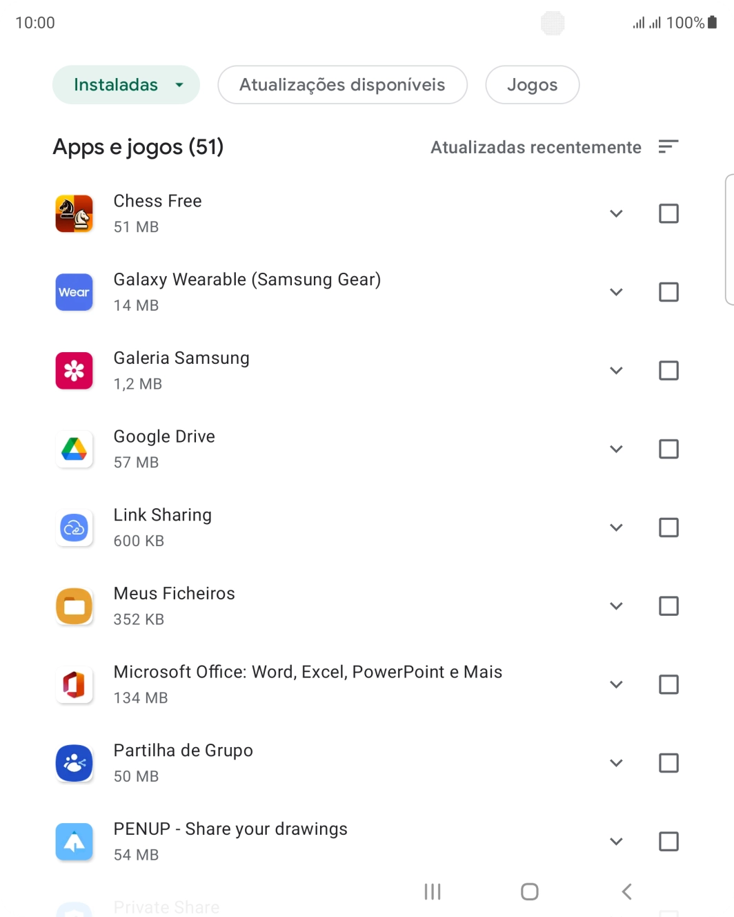 Prima a app pretendida.