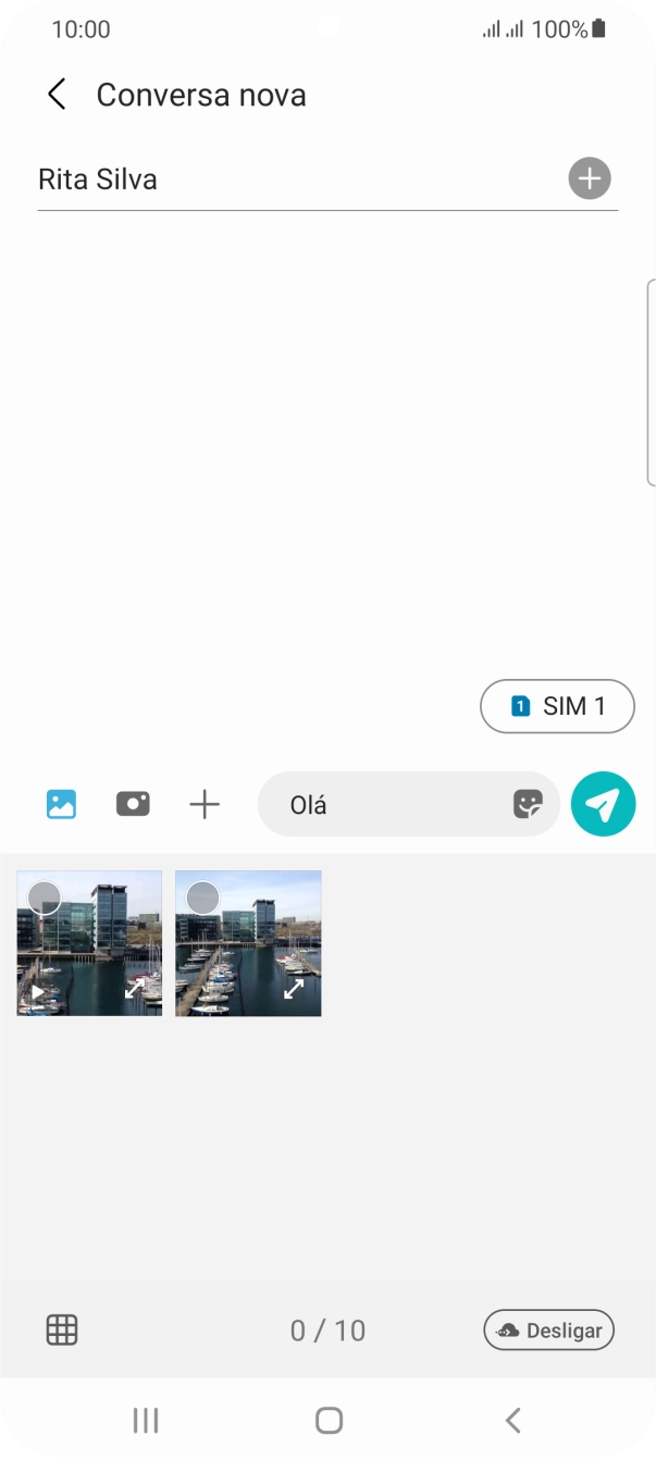 Prima o ícone de galeria e vá até à pasta pretendida.
