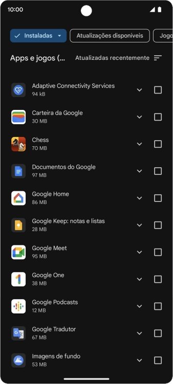 Prima a app pretendida.