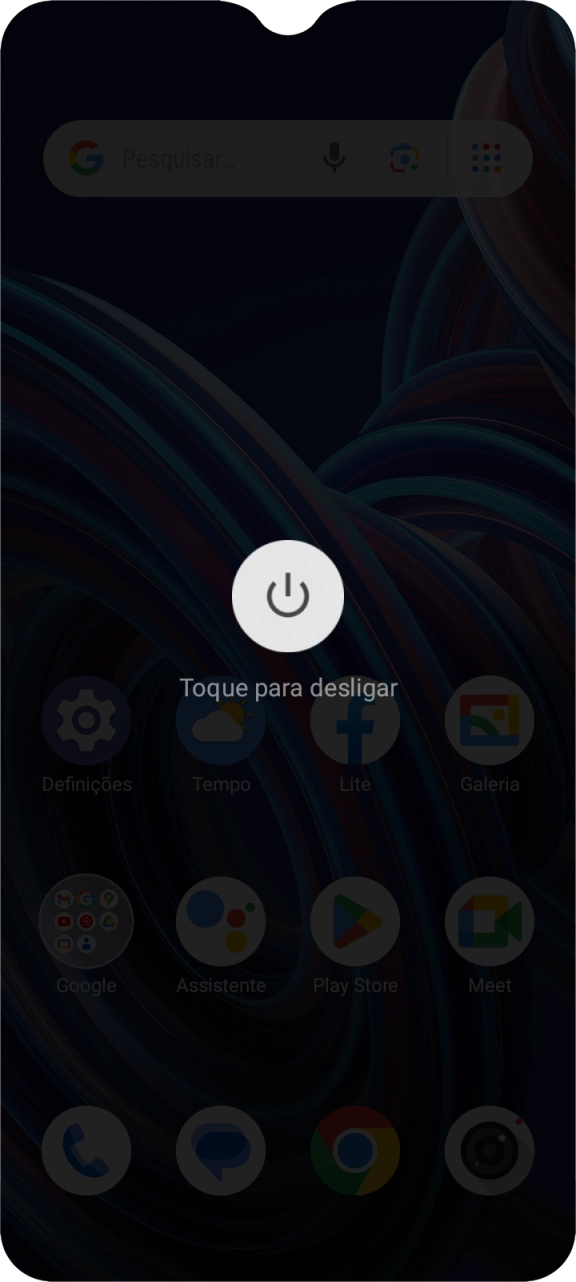 Prima Toque para desligar.