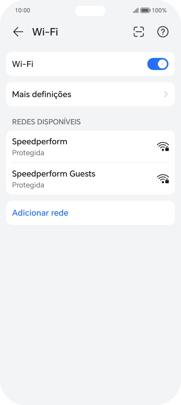Prima a rede Wi-Fi pretendida.