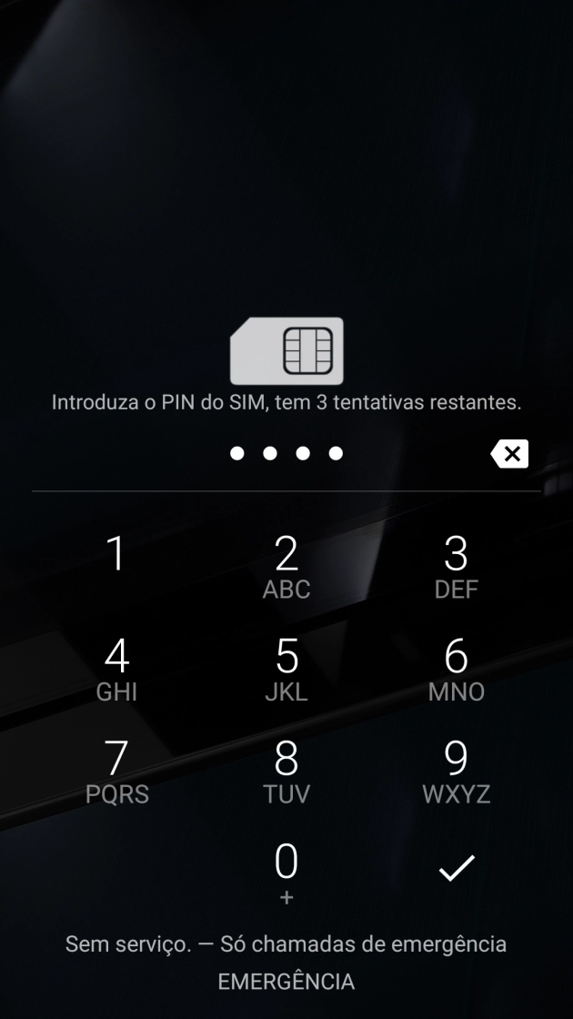 Se solicitado, deve introduzir o código PIN e premir o ícone para aceitar.
