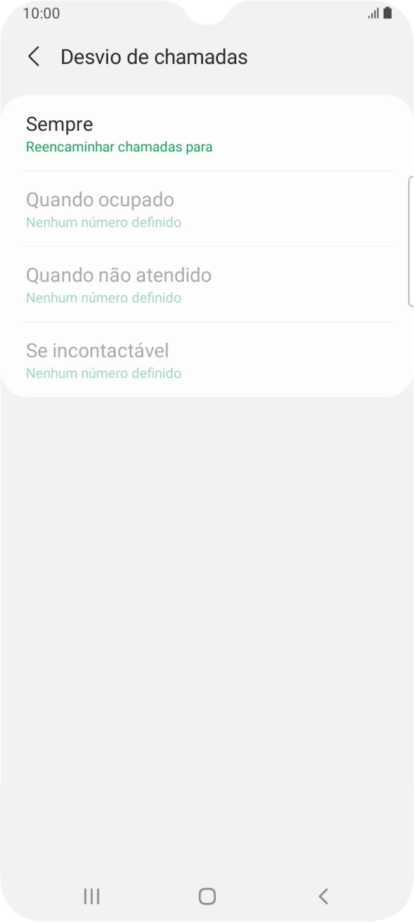 Prima o tipo de desvio pretendido.