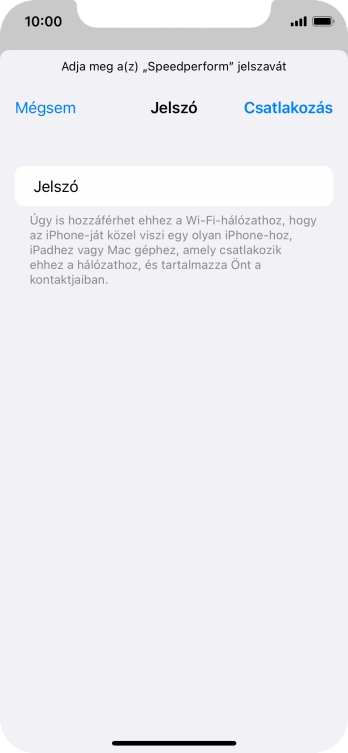 Válaszd a Csatlakozás lehetőséget.