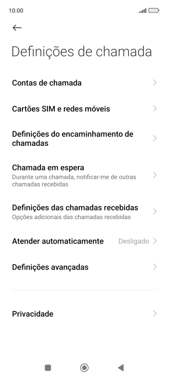 Prima Definições do encaminhamento de chamadas.