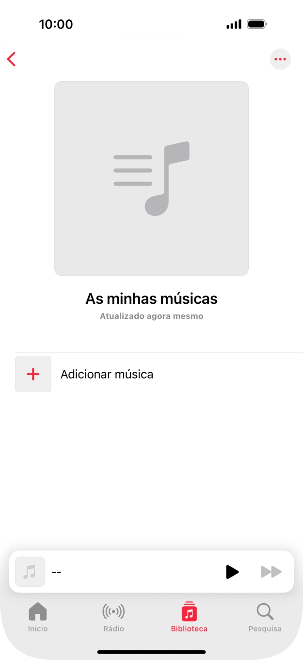 Prima Adicionar música.
