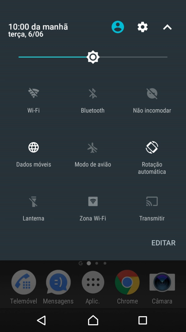 Prima o ícone de definições.