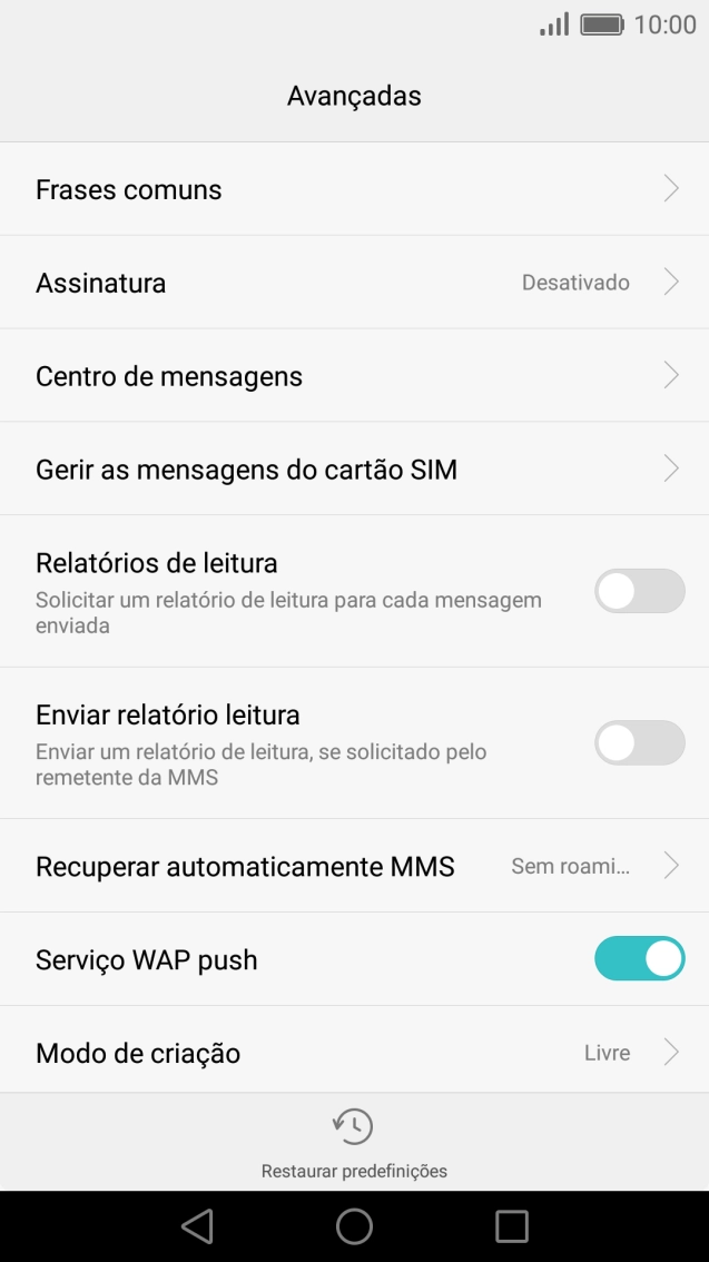Prima Centro de mensagens.