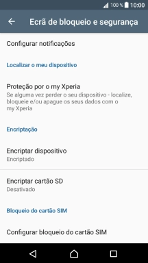 Prima Configurar bloqueio do cartão SIM.