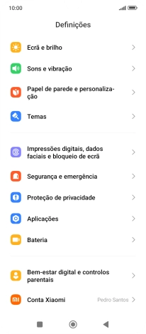 Prima Impressões digitais, dados faciais e bloqueio de ecrã.