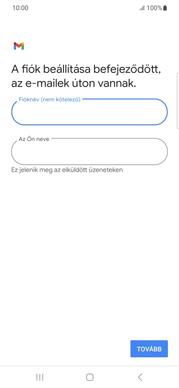 Kattints Az Ön neve mezőre, és írd be a kívánt küldőnevet.