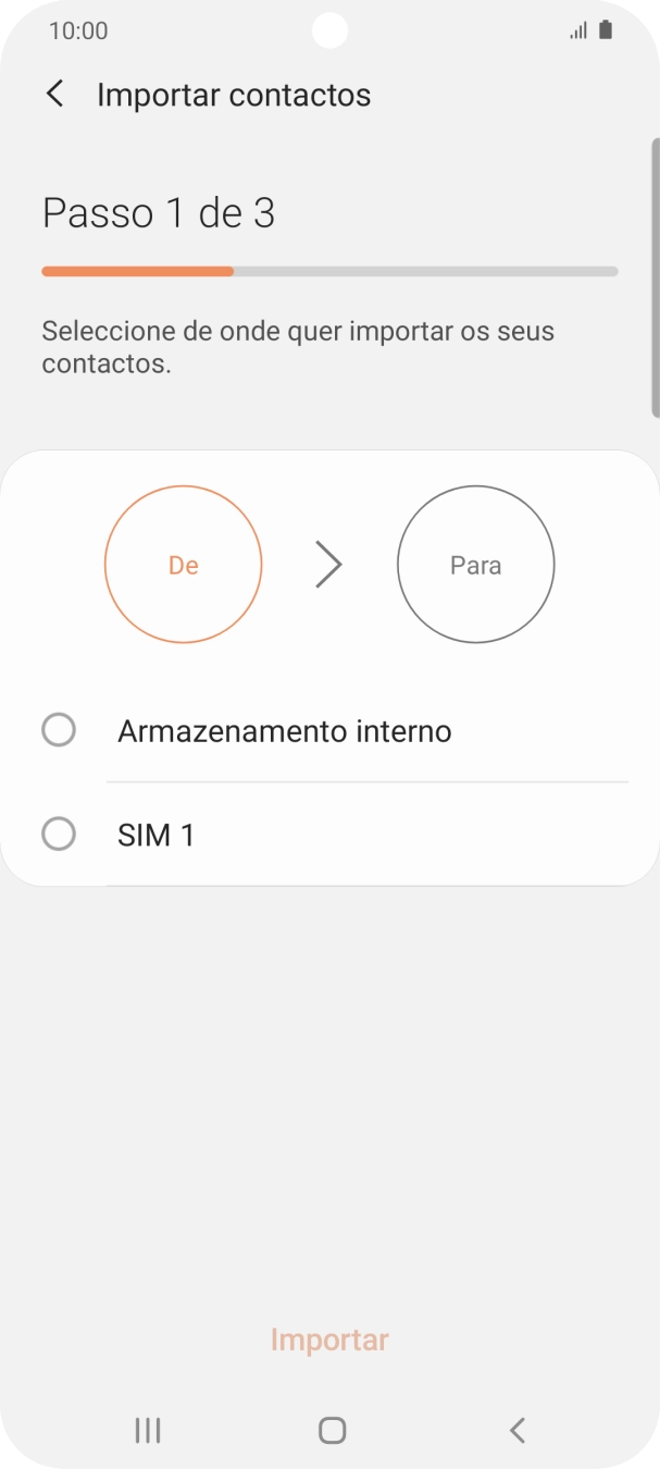 Prima o nome do cartão SIM.