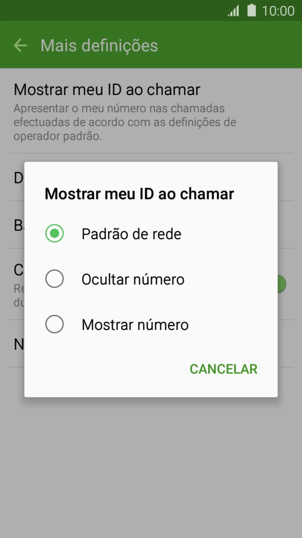 Prima Mostrar número para ativar a visualização do seu número.