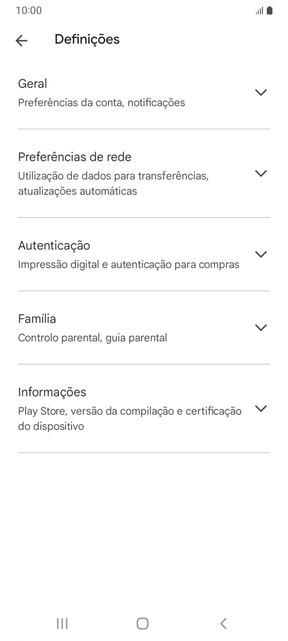 Prima Preferências de rede.