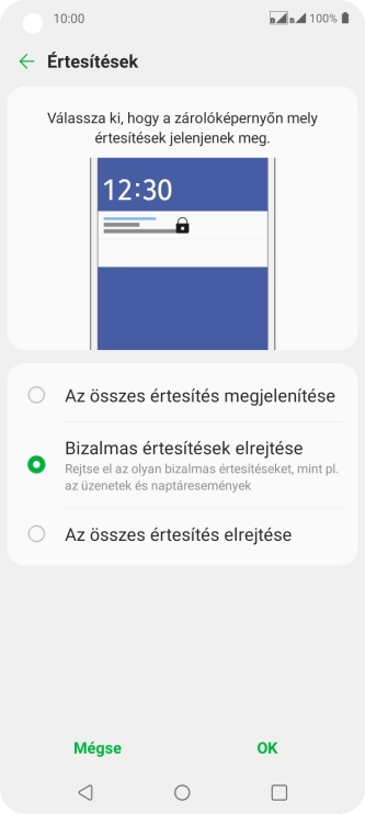 Válaszd ki a kívánt beállítást.