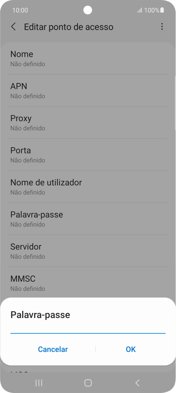 Introduza vodafone e prima OK.