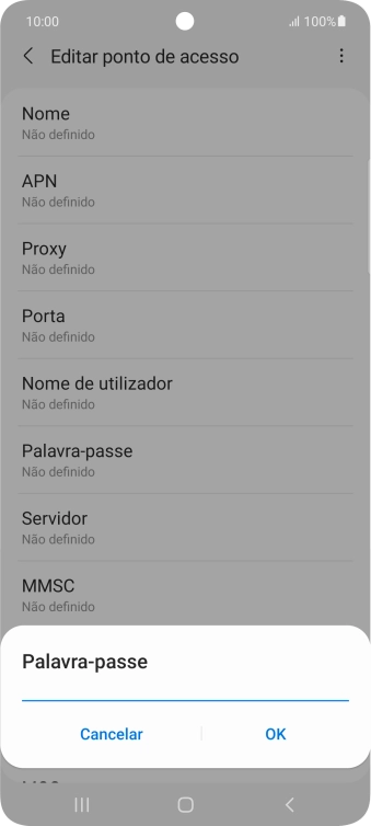 Introduza vodafone e prima OK.