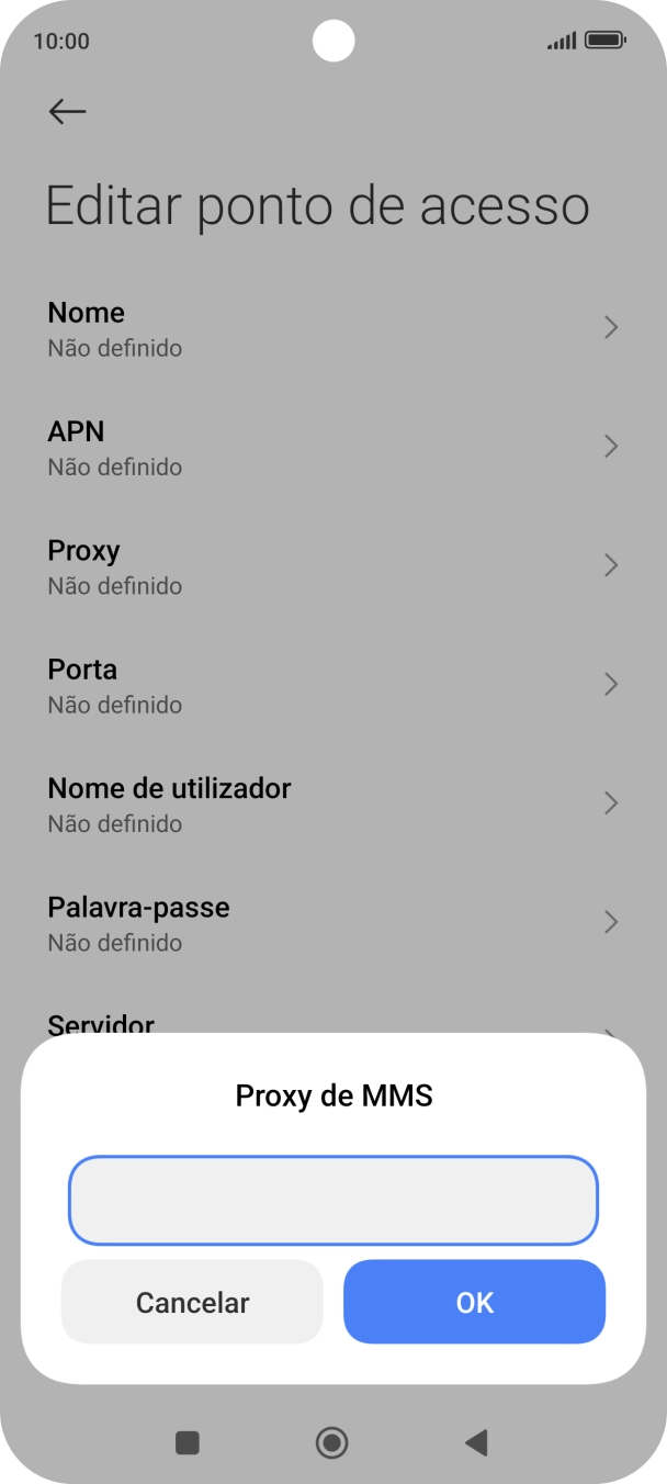 Introduza iproxy.vodafone.pt e prima OK.