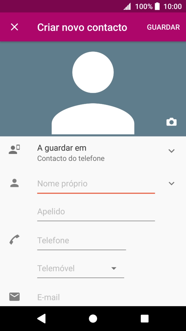 Prima a lista suspensa da lista de contactos.