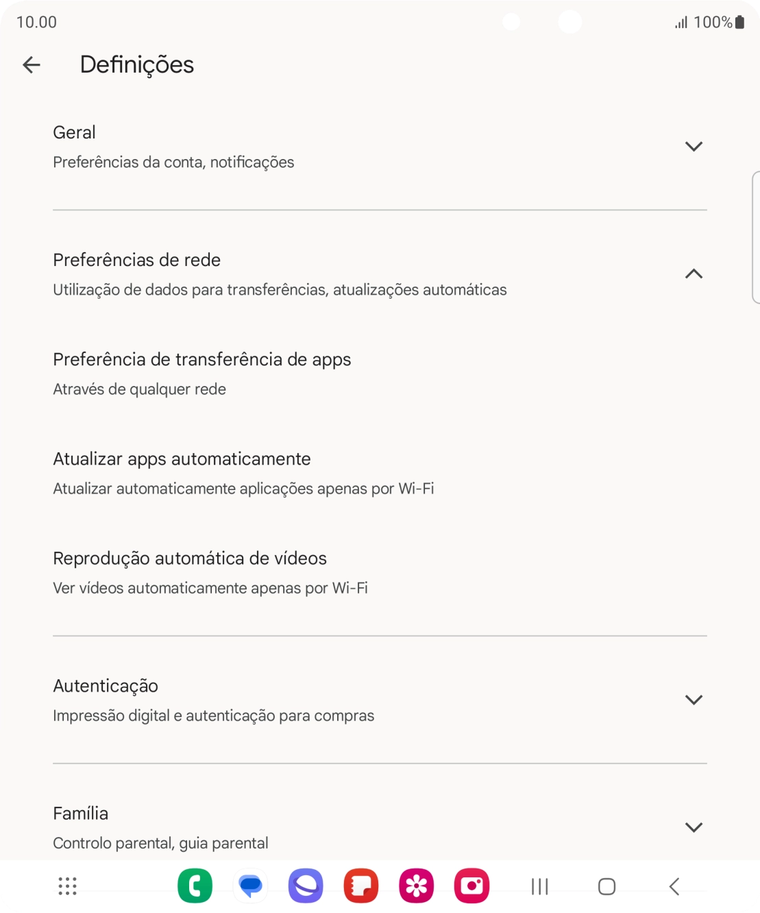 Prima Atualizar apps automaticamente.