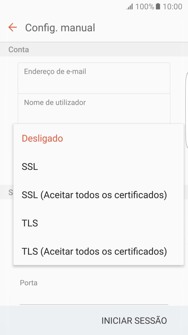 Prima Desligado para desativar a função.