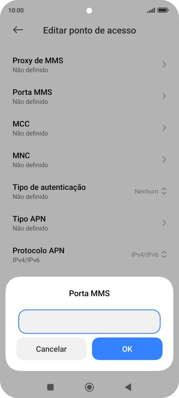 Introduza 80 e prima OK.