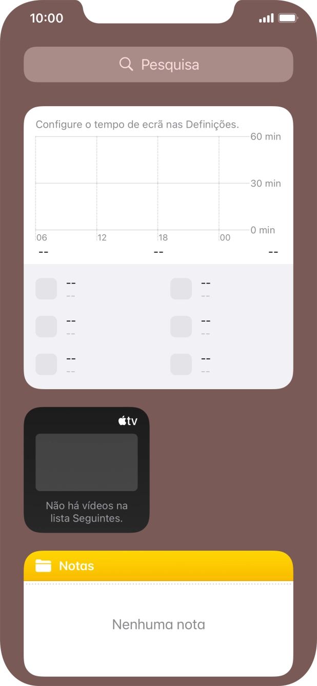 Mantenha premida por um instante a pilha de widgets pretendida.