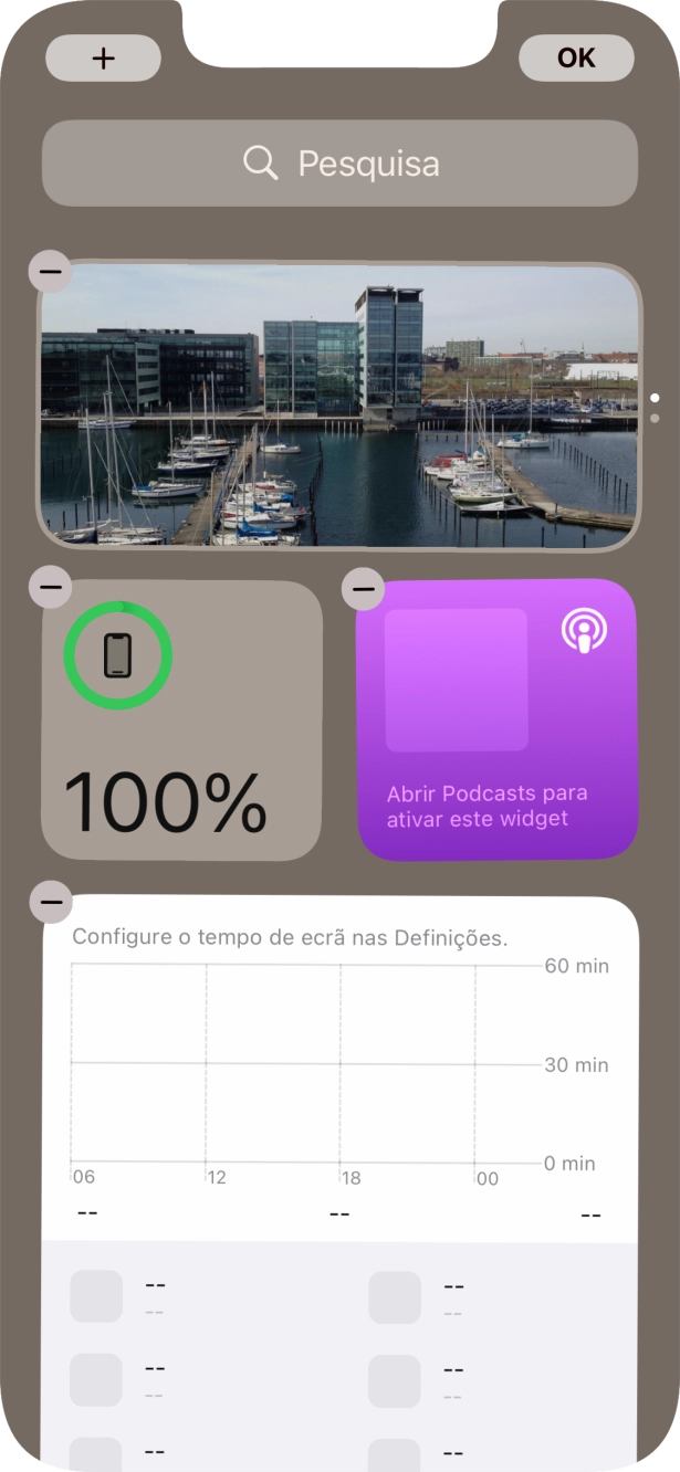 Prima o ícone para adicionar.