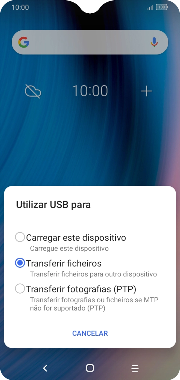 Prima Transferir ficheiros.