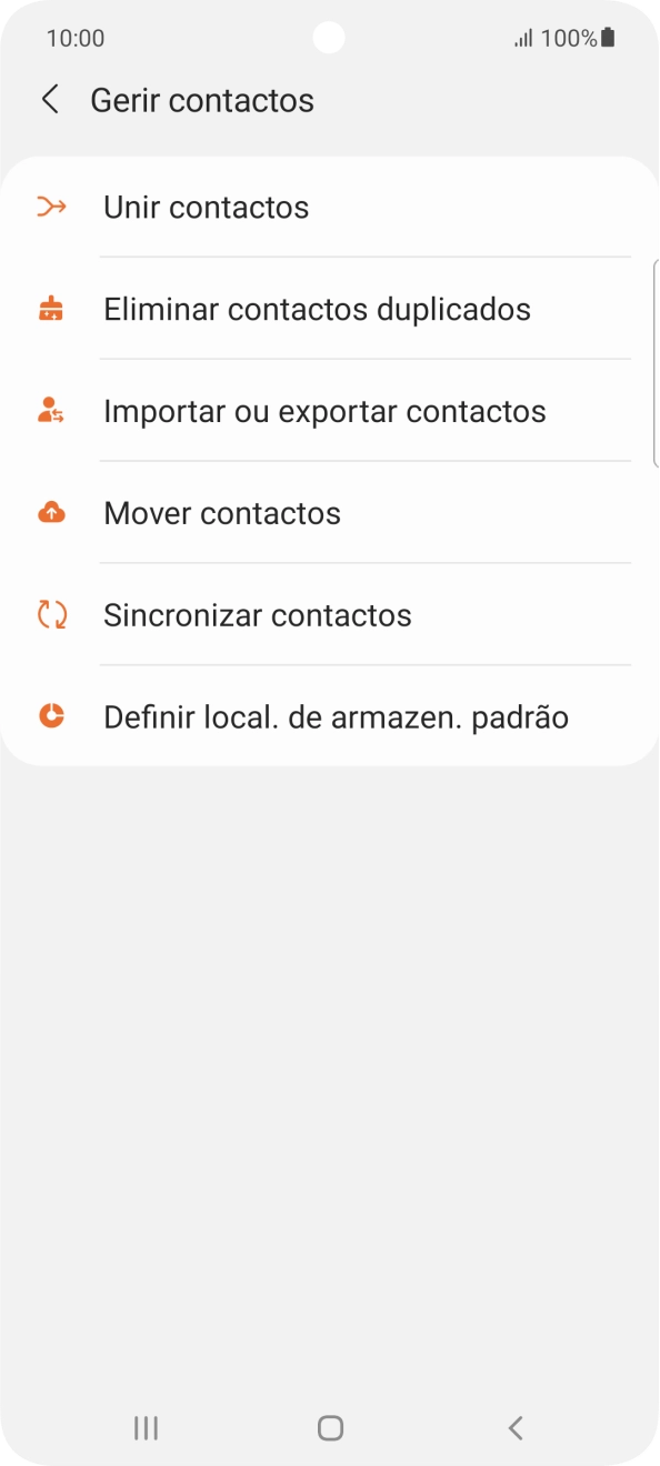 Prima Importar ou exportar contactos.
