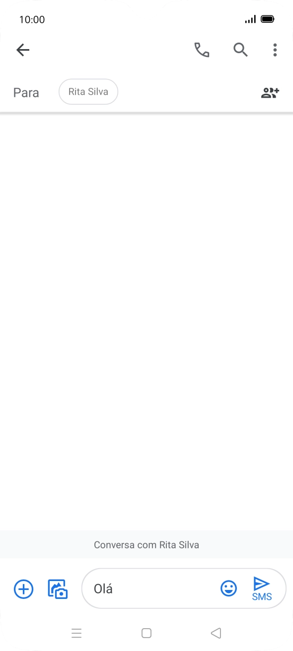 Prima o ícone para enviar quando terminar de escrever a sua mensagem curta.