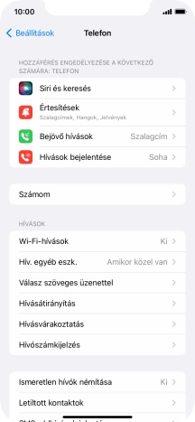 Válaszd a Hívásvárakoztatás lehetőséget.