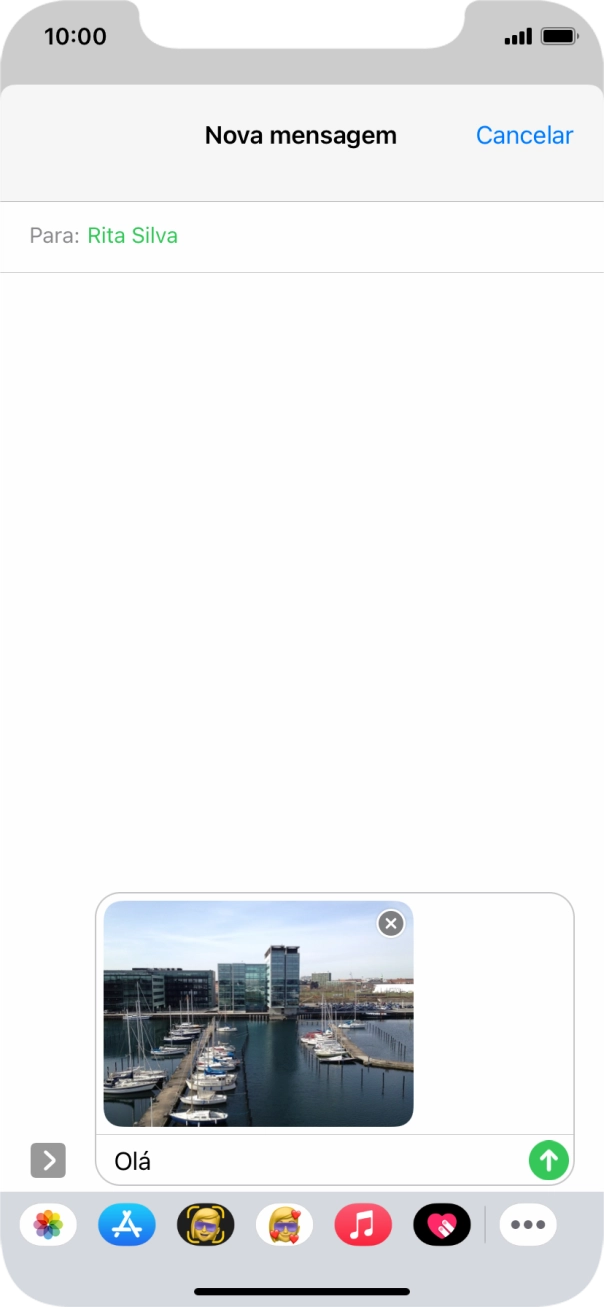 Prima o ícone para enviar.