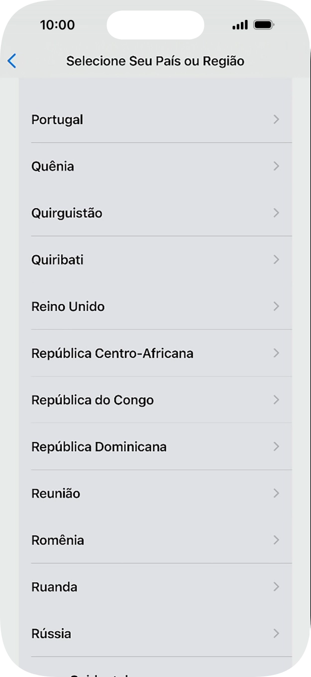 Prima a área ou país pretendido.