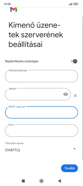 Kattints a „Port” alatti mezőre, és írd be a következőt: 587.