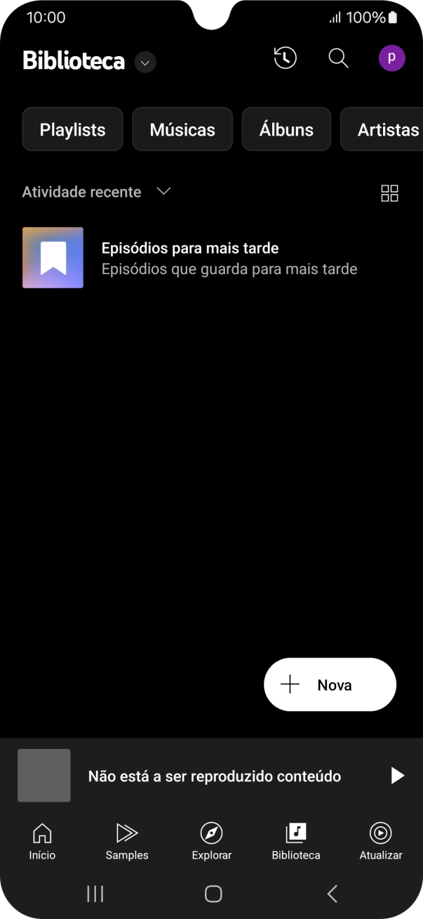 Prima a lista suspensa.