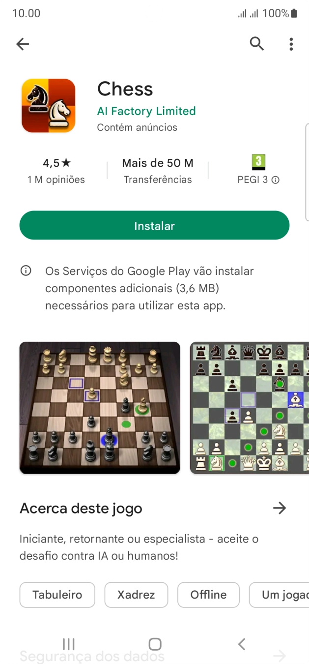 Prima Instalar e siga as indicações no ecrã para instalar a app.