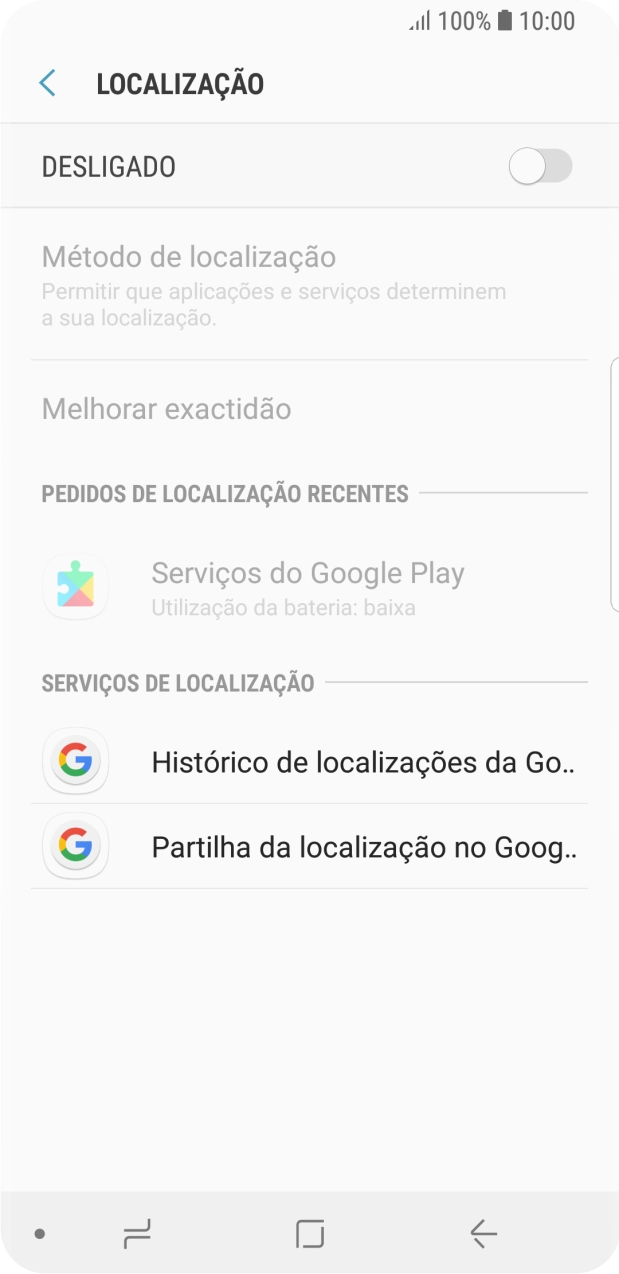 Prima o indicador para ativar ou desativar a função.