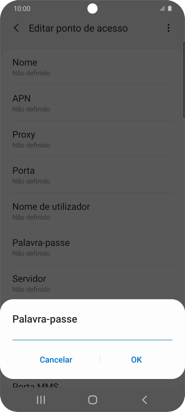Introduza vodafone e prima OK.