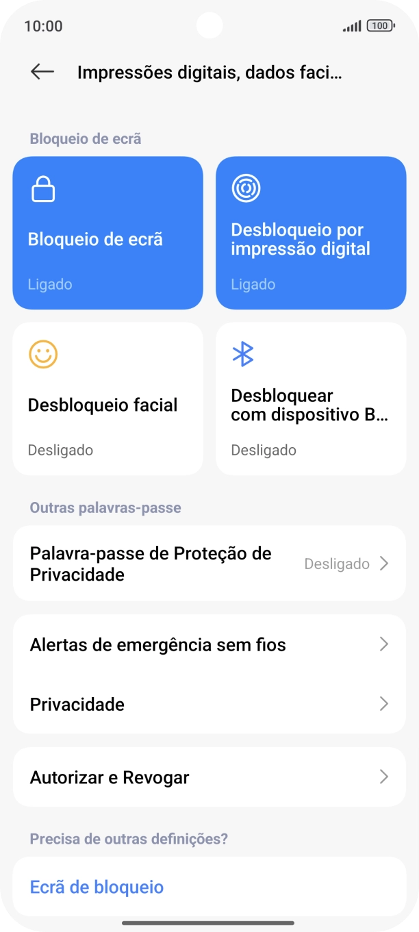 Prima Bloqueio de ecrã.