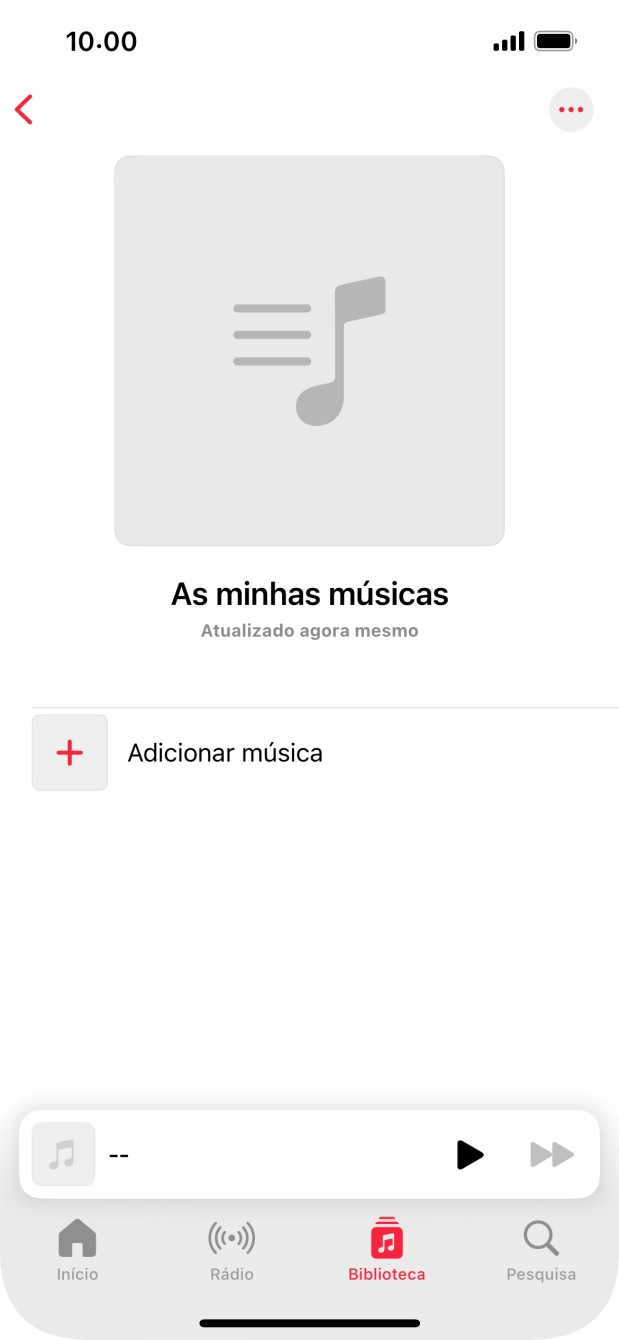 Prima Adicionar música.