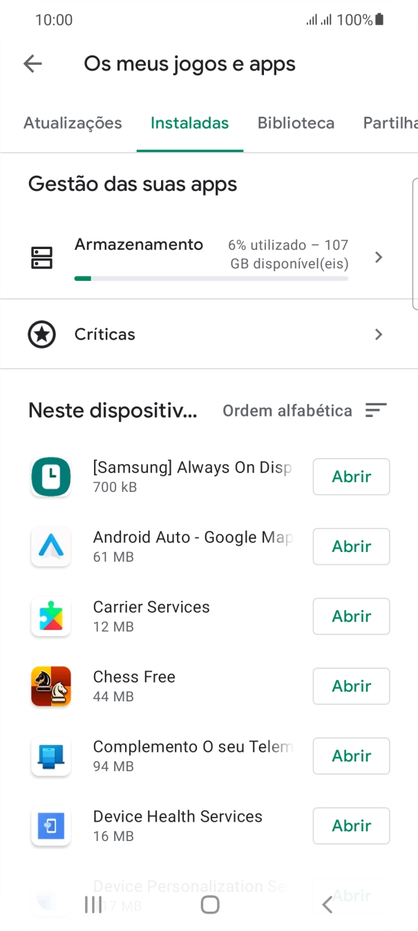 Prima a app pretendida.
