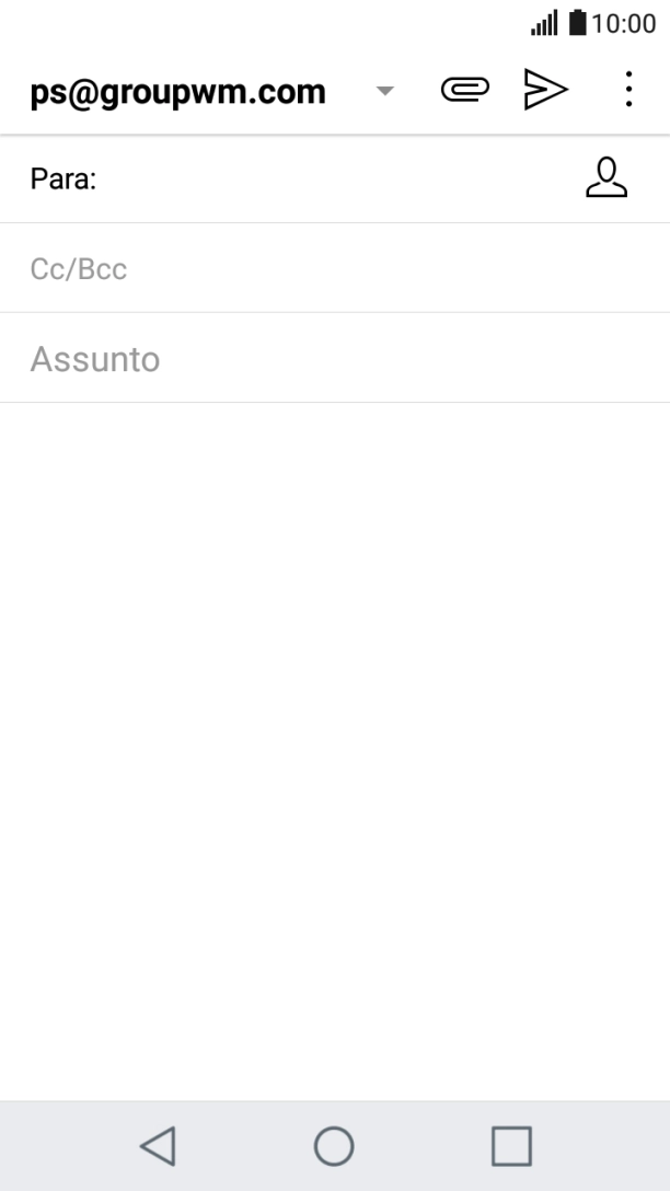 Prima a caixa de pesquisa e introduza as primeiras letras do nome do destinatário.