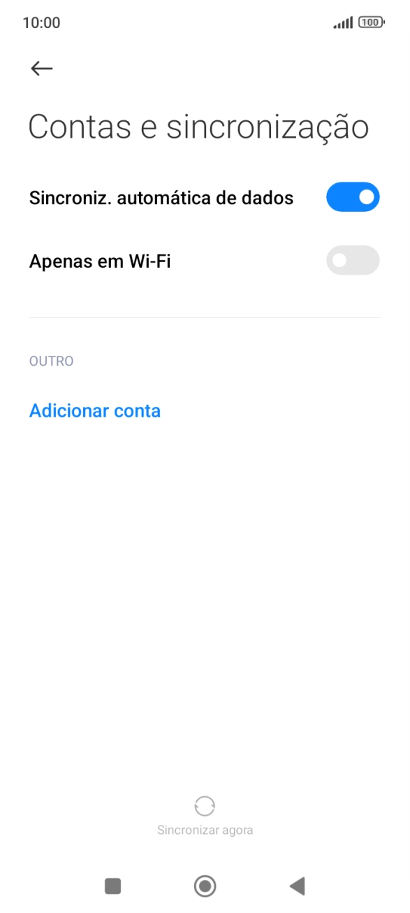 Prima Adicionar conta.