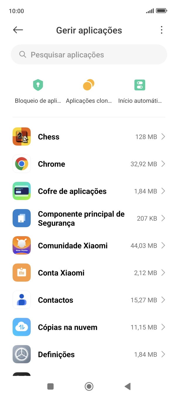 Prima a app pretendida.