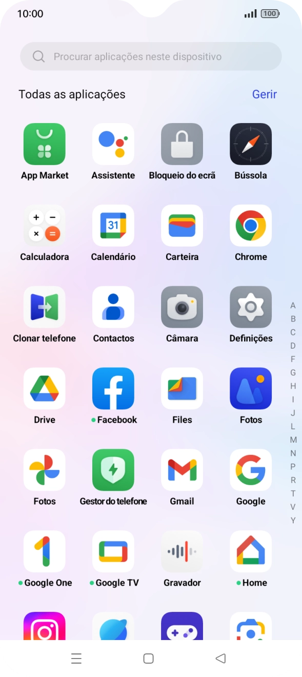Prima Fotos e vá até à pasta pretendida.