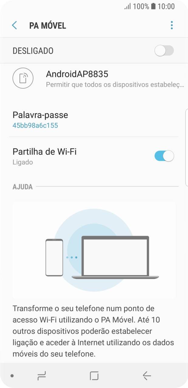 Prima o ícone de menu.