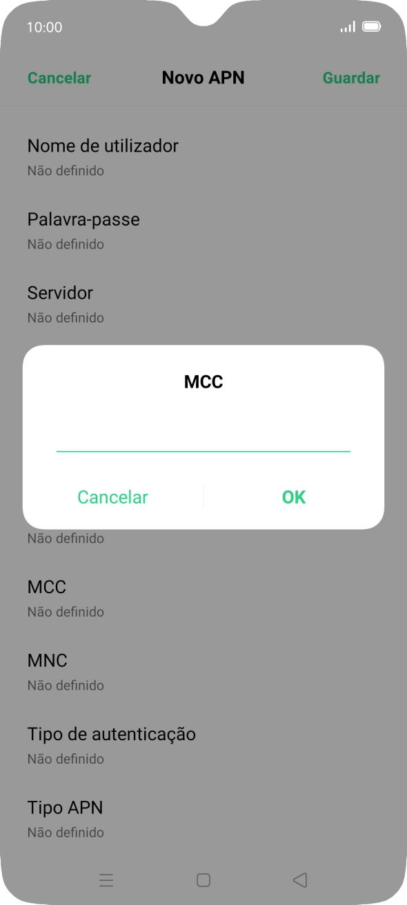 Introduza 268 e prima OK.