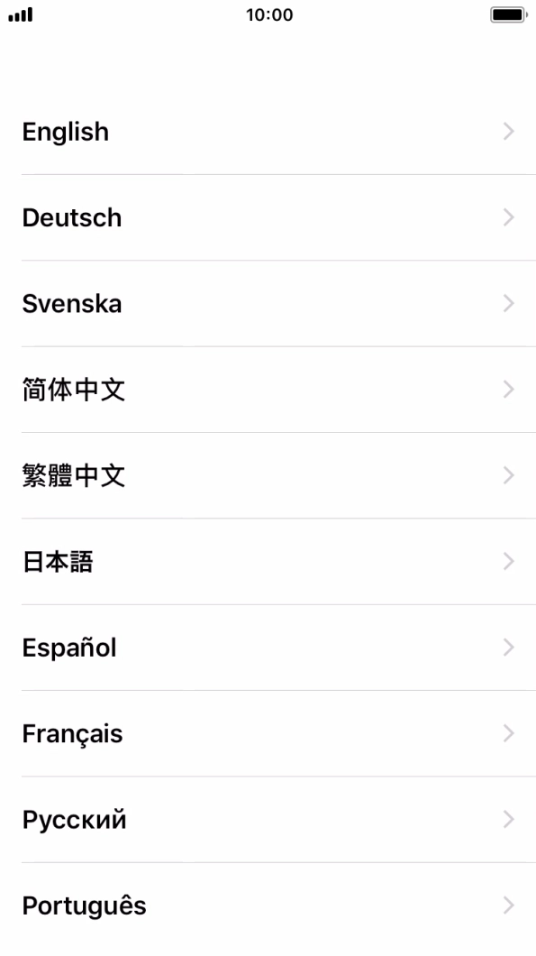 Prima o idioma pretendido.